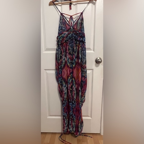 ASOS Colorful Swim Coverup Jumpsuit Sz 10 - Picture 4 of 6